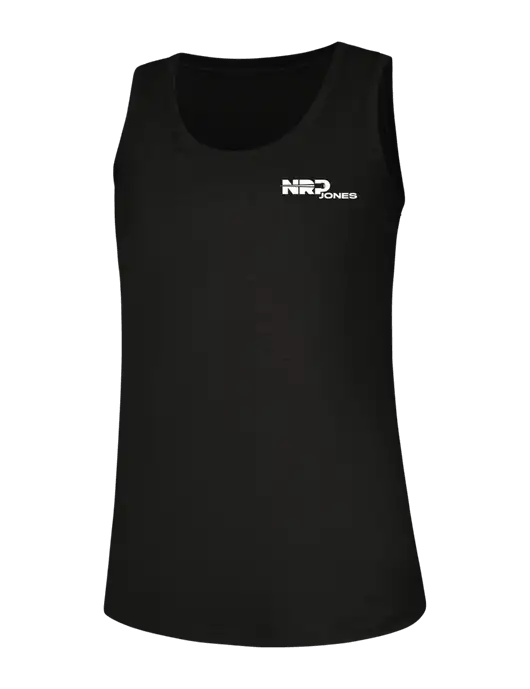 Womens Black Perfect Tri Racerback Tank w/NRP Jones Logo