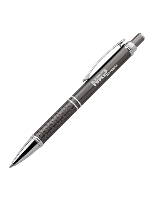Dark Grey Stellar Scribe Pen - Black Ink w/NRP Jones Logo