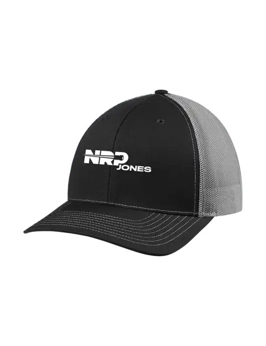 Richardson Adjustable Snapback Original 112 Trucker Cap Black w/Charcoal Mesh w/NRP Jones Logo