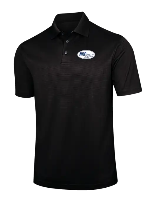 Black Performance Fine Jacquard Polo w/NRP Jones Retro Logo