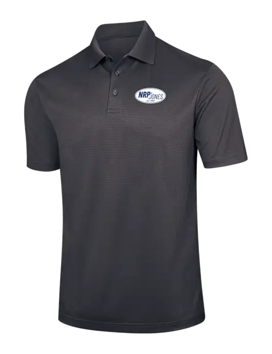 Dark Grey Performance Fine Jacquard Polo w/NRP Jones Retro Logo
