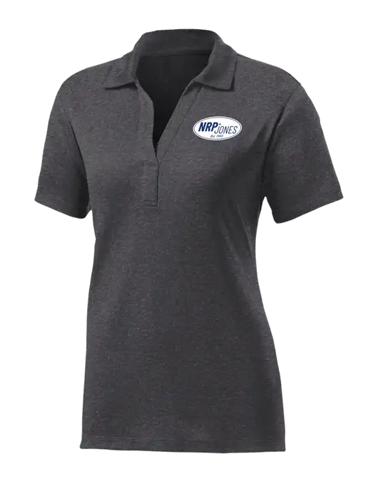 Womens Dark Grey Heather Contender Polo w/NRP Jones Retro Logo