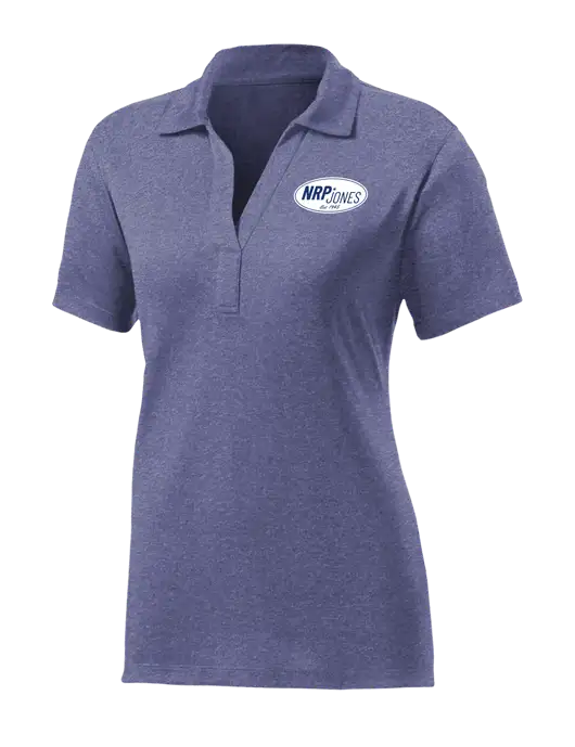 Womens Navy Heather Contender Polo w/NRP Jones Retro Logo