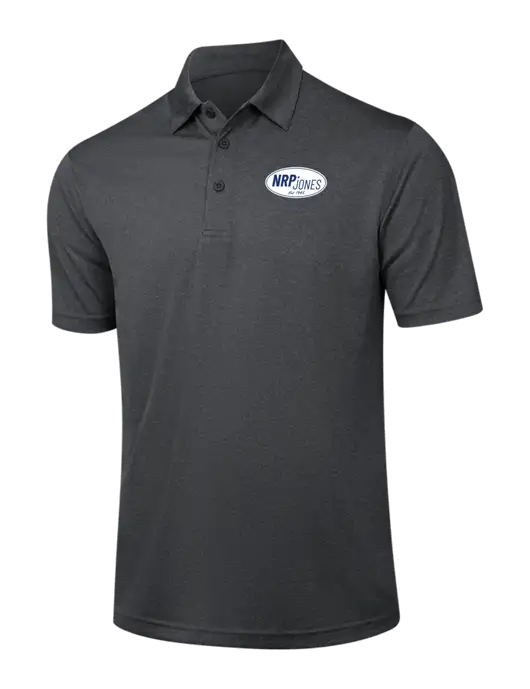 Dark Grey Heather Contender Polo w/NRP Jones Retro Logo