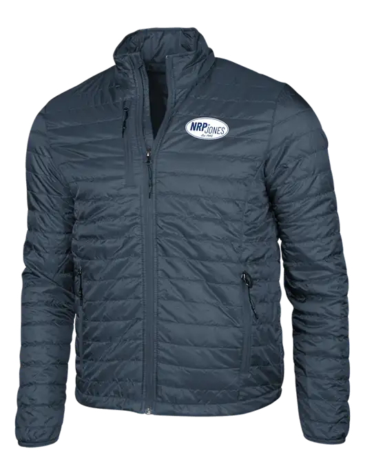 Navy Puffy Packable Jacket w/NRP Jones Retro Logo