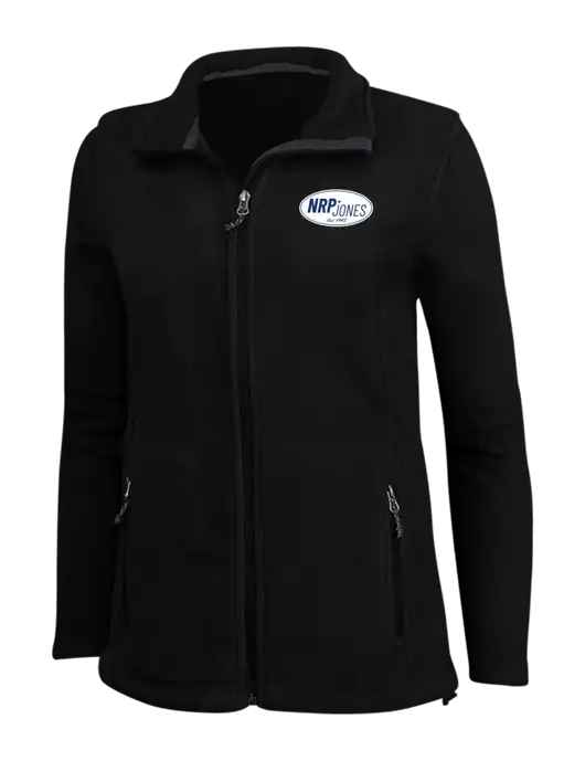 Womens Black Fleece Jacket w/NRP Jones Retro Logo