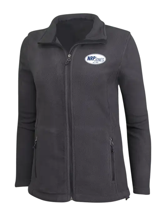 Womens Fleece Dark Grey Jacket w/NRP Jones Retro Logo