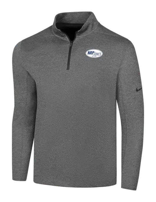 NIKE Dark Grey Heather Dry 1/2 Zip Cover-Up w/NRP Jones Retro Logo