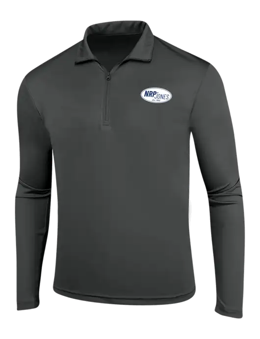 Dark Grey PosiCharge Competitor 1/4 Zip Pullover w/NRP Jones Retro Logo