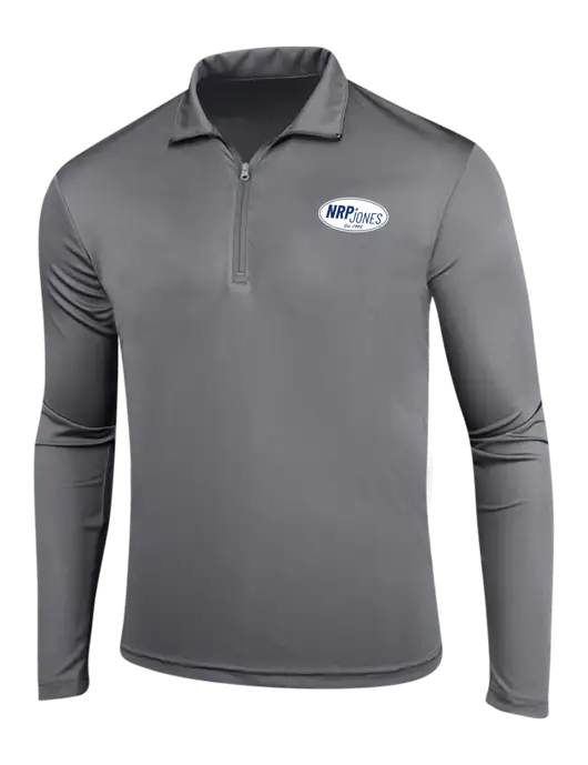 Medium Grey PosiCharge Competitor 1/4 Zip Pullover w/NRP Jones Retro Logo