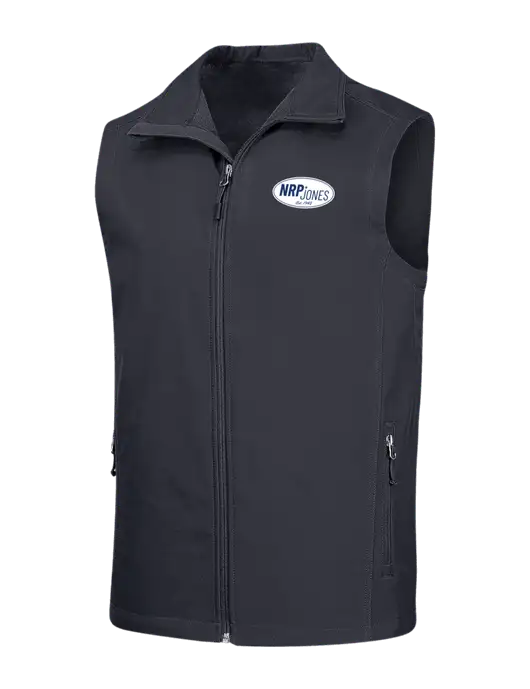 Dark Grey Core Soft Shell Vest w/NRP Jones Retro Logo