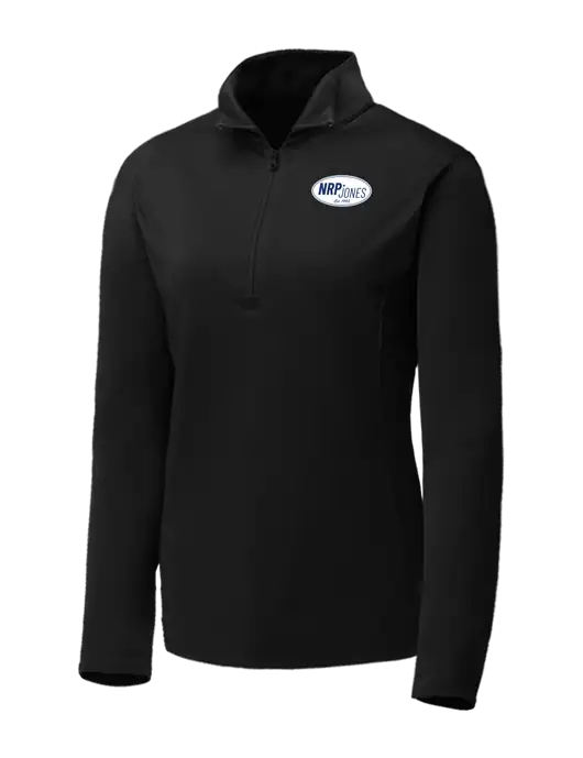 Black Womens Posicharge Competitor ¼ Zip Pullover w/NRP Jones Retro Logo