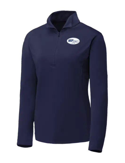 Navy Womens Posicharge Competitor ¼ Zip Pullover w/NRP Jones Retro Logo