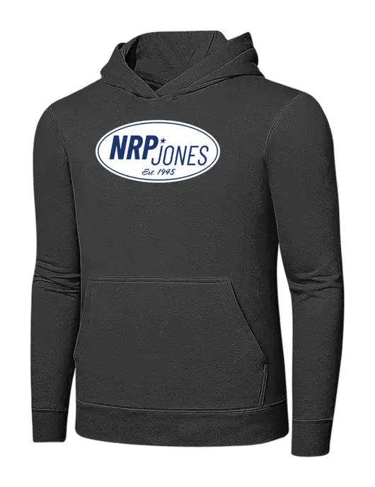 Charcoal 7.8 oz Ring Spun Hooded Sweatshirt w/NRP Jones Retro Logo