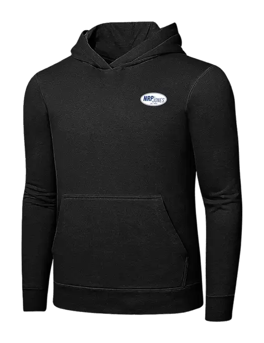 Jet Black 7.8 oz Ring Spun Hooded Sweatshirt w/NRP Jones Retro Logo