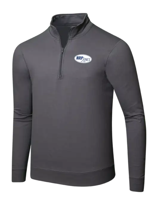 Charcoal 8.5 oz Ring Spun 1/4 Zip Pullover Sweatshirt w/NRP Jones Retro Logo