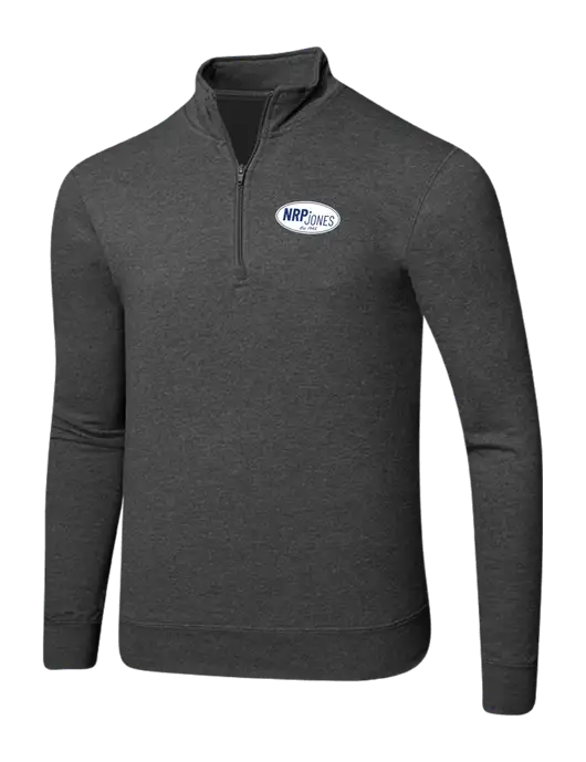 Dark Heather Grey 8.5 oz Ring Spun 1/4 Zip Pullover Sweatshirt w/NRP Jones Retro Logo