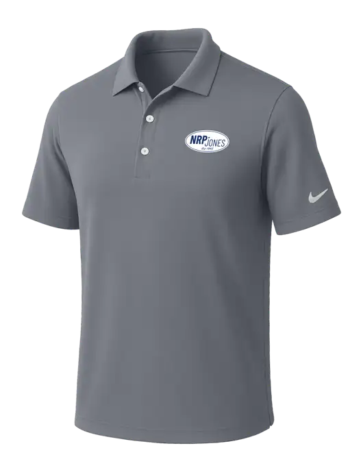 NIKE Medium Grey Dri-Fit Micro Pique Polo w/NRP Jones Retro Logo