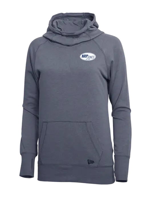 New Era True Navy Heather Womens Tri-Blend Fleece Pullover Hoodie w/NRP Jones Retro Logo