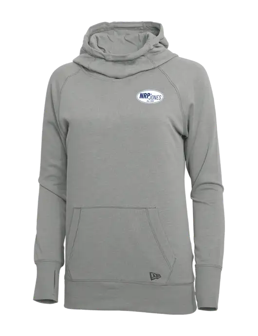 New Era Shadow Grey Heather Womens Tri-Blend Fleece Pullover Hoodie w/NRP Jones Retro Logo