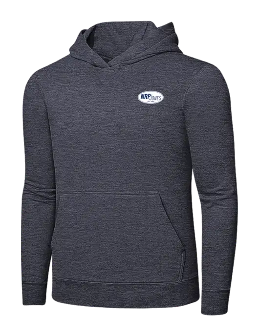 Heather Navy 7.8 oz Ring Spun Hooded Sweatshirt w/NRP Jones Retro Logo