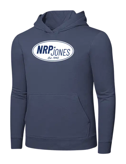 Steel Blue 7.8. oz Ring Spun Hooded Sweatshirt w/NRP Jones Retro Logo