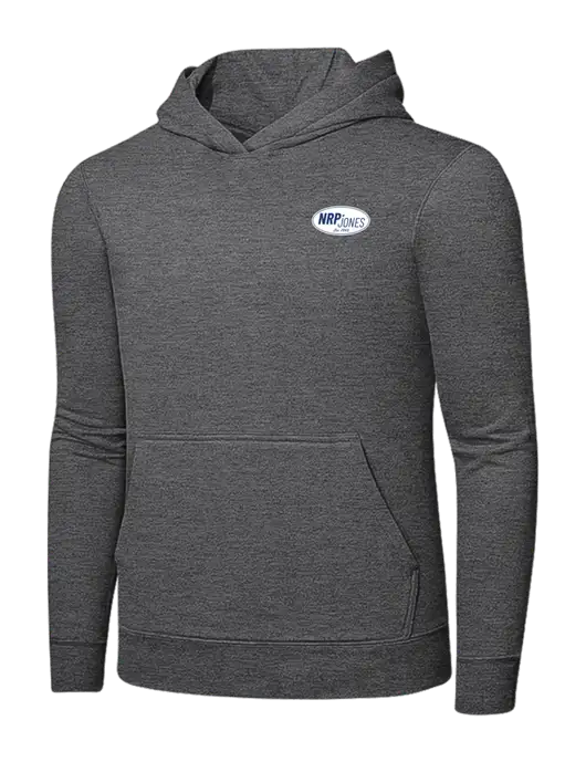 Graphite Heather 7.8. oz Ring Spun Hooded Sweatshirt w/NRP Jones Retro Logo