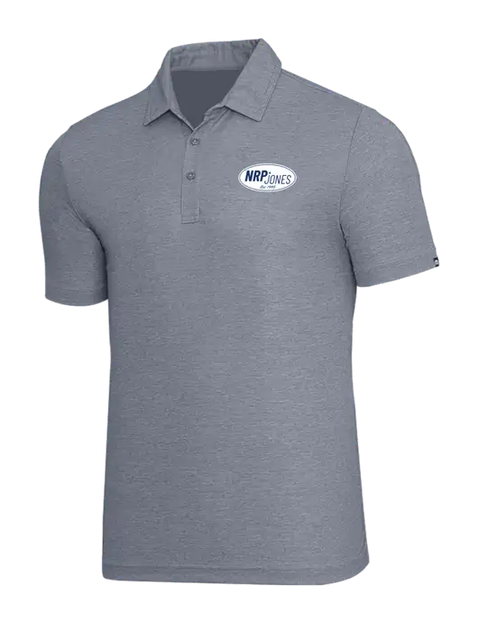 TravisMathew Navy Heather Oceanside Polo w/NRP Jones Retro Logo
