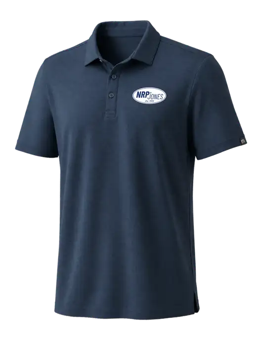 TravisMathew Navy Coto Performance Polo w/NRP Jones Retro Logo