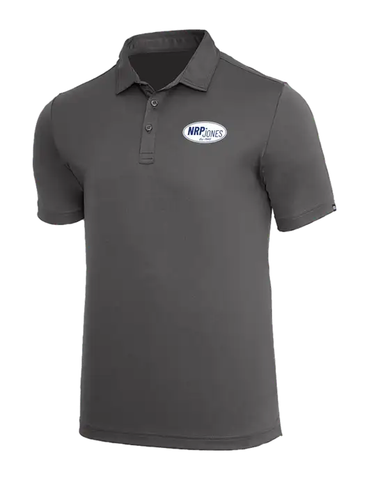 TravisMathew Med Dark Grey Coto Performance Polo w/NRP Jones Retro Logo