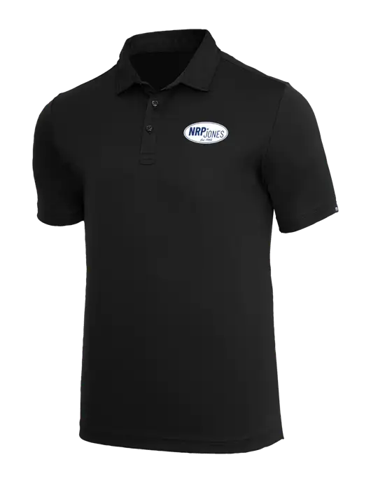 TravisMathew Black Coto Performance Polo w/NRP Jones Retro Logo