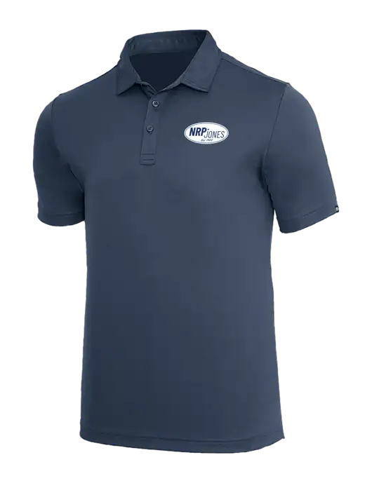 TravisMathew Dark Slate Blue Coto Performance Polo w/NRP Jones Retro Logo