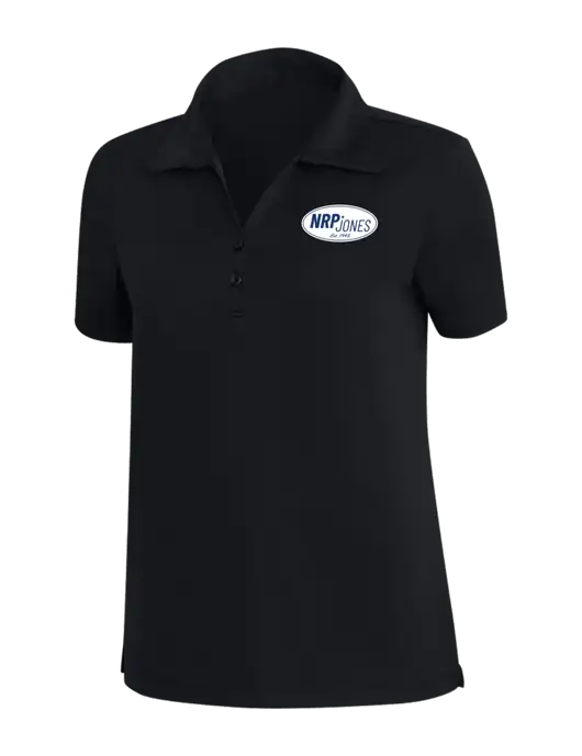 TravisMathew Black Womens Coto Performance Polo w/NRP Jones Retro Logo