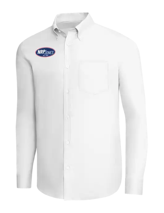 Brooks Brothers White Wrinkle-Free Stretch Pinpoint Shirt w/NRP Jones Retro Logo