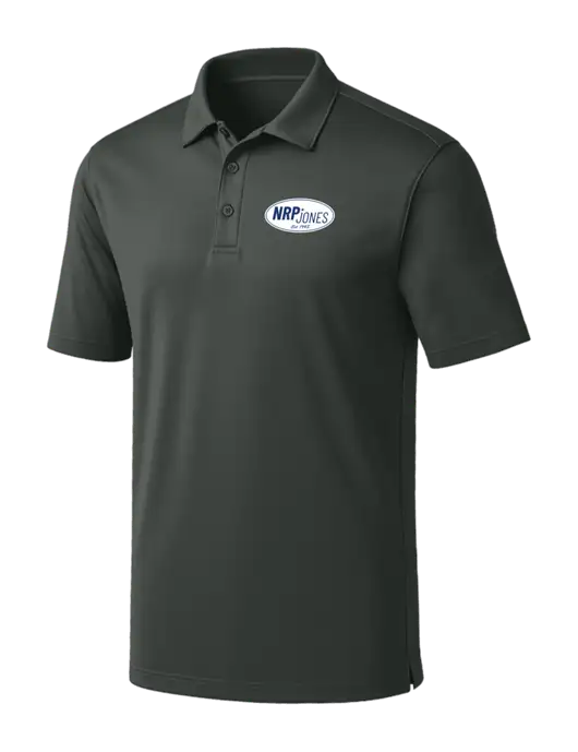 Dark Grey Silk Touch Performance Polo w/NRP Jones Retro Logo